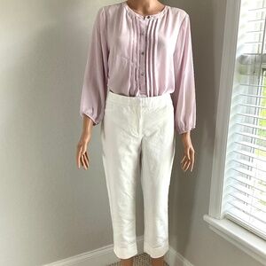 CECE blouse and Capri duo Light lavender White sz M sz 8